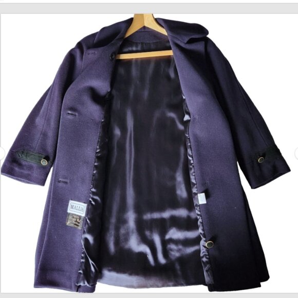 Mallia Coat Virgin Wool and Cashmere Ladies Lg -XL Purple Fabric made in Italy - Picture 3 of 8